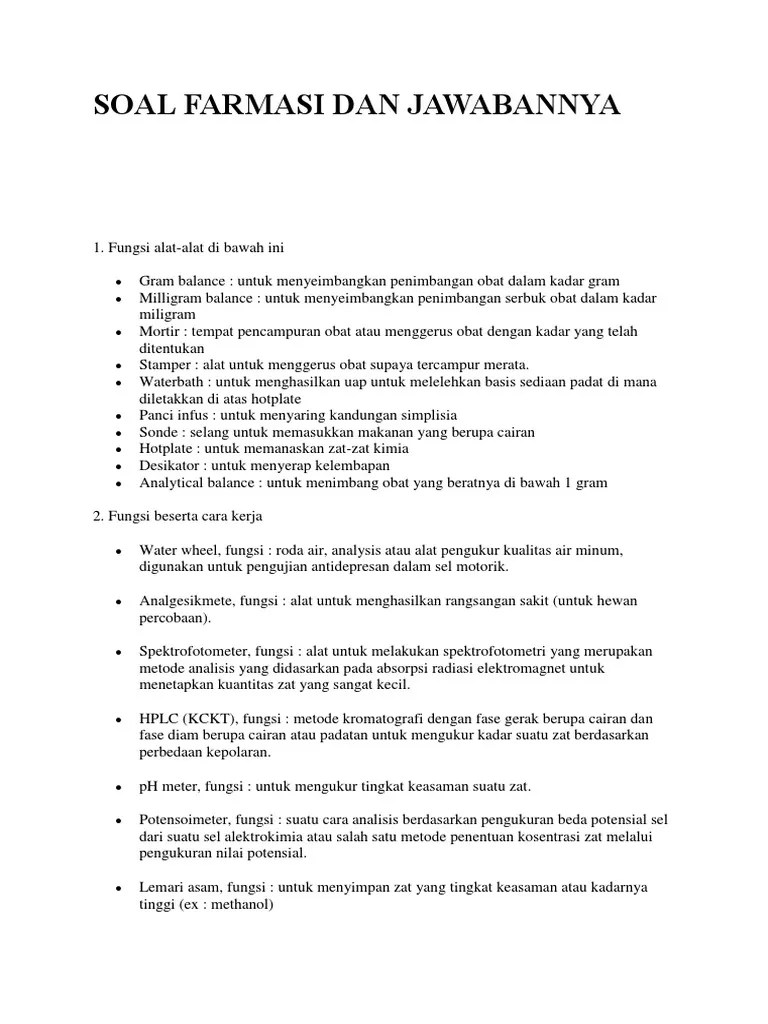 Contoh Soal Perundang Undang Kesehatan Smk Farmasi Dan