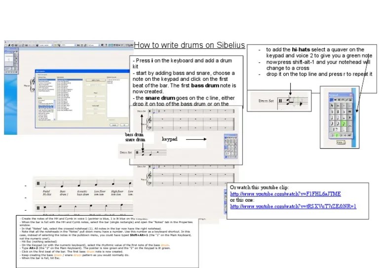 How To Write Drums On Sibelius PDF Drum Kit Percussion Instruments