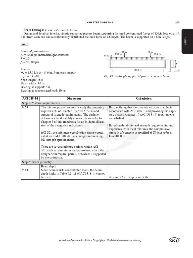 Handbook Companion to ACI 31814 Vol 1 Beam (Structure) Ultimate