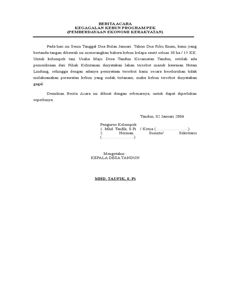 Berita Acara Kelompok Tani | PDF