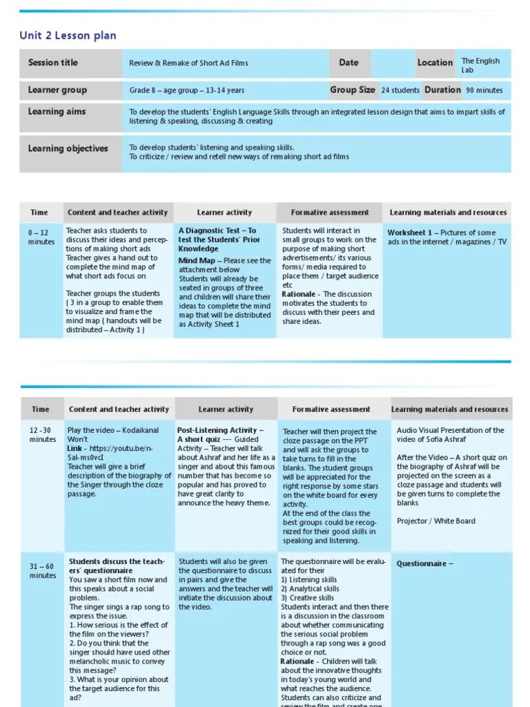 Lesson Plan Cambridge PDF Lesson Plan Behavior Modification