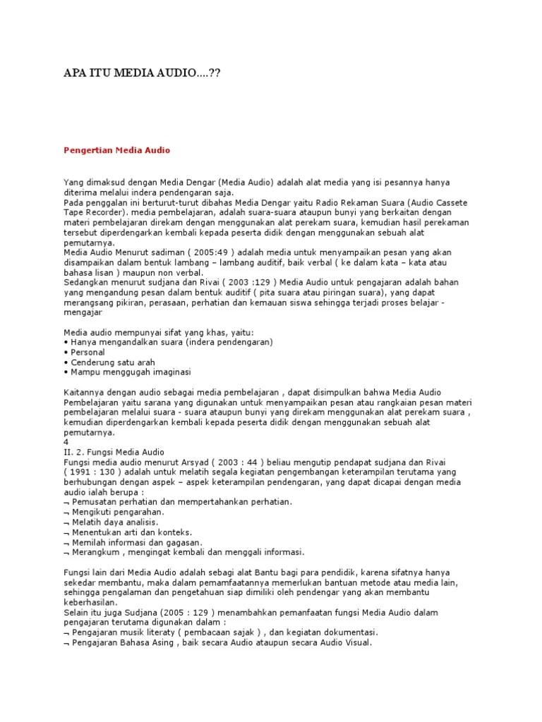Apa Itu Media Audio PDF