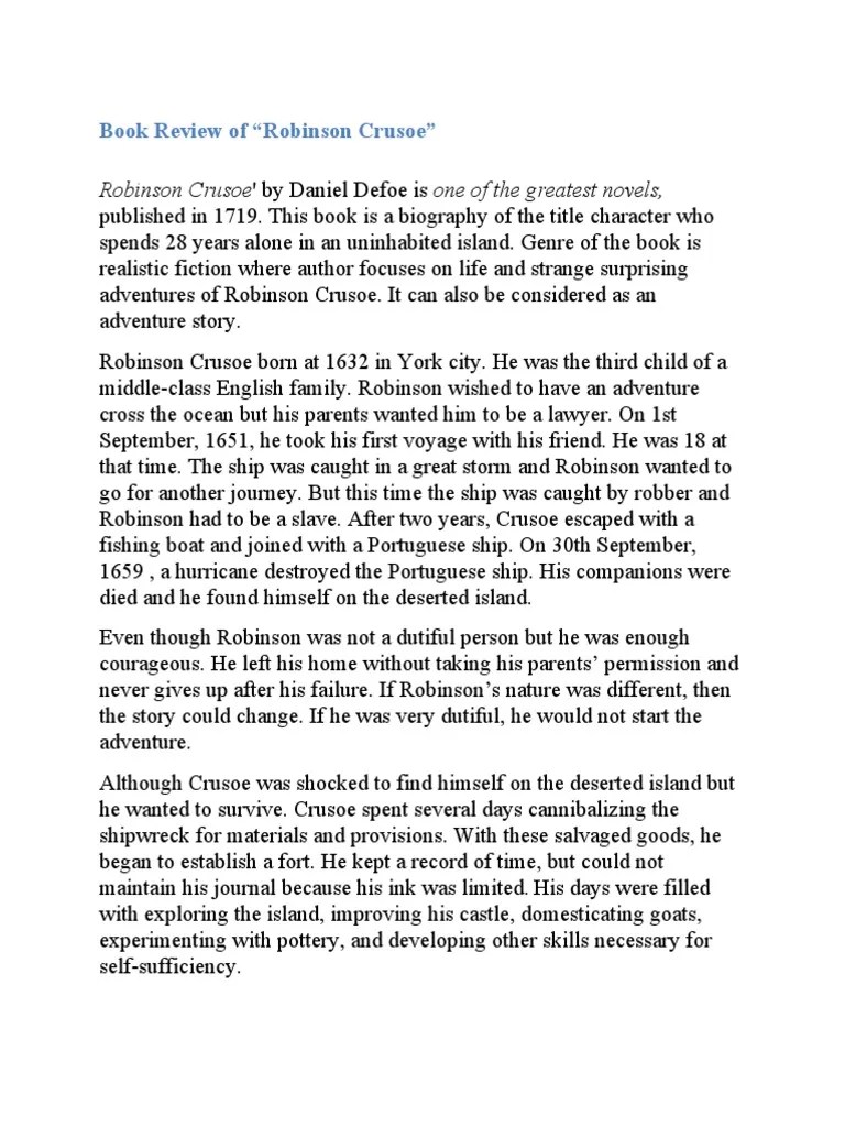 Book Review of Robinson Crusoe PDF Robinson Crusoe Works About The Caribbean