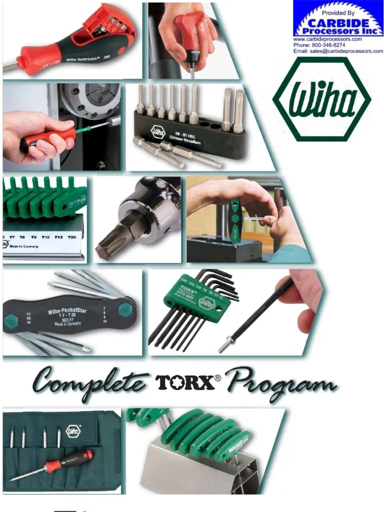 Wiha Torx Catalog Tools Manufactured Goods