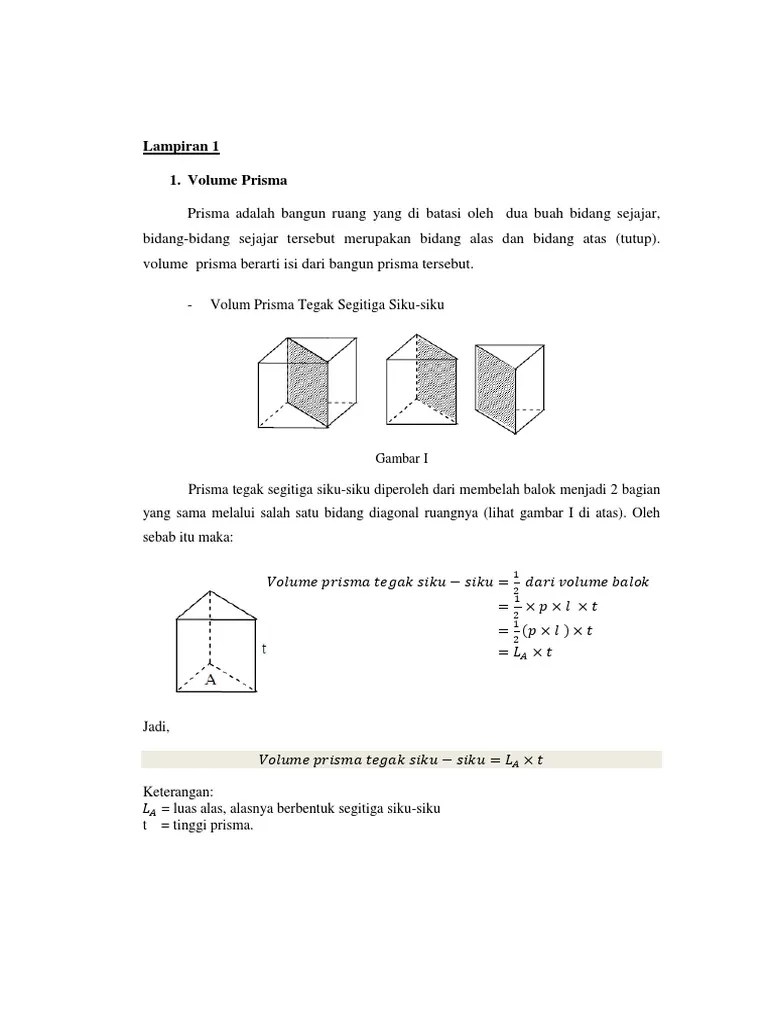 Gambar Bangun Ruang Prisma Tegak Segitiga Berbagai Ruang