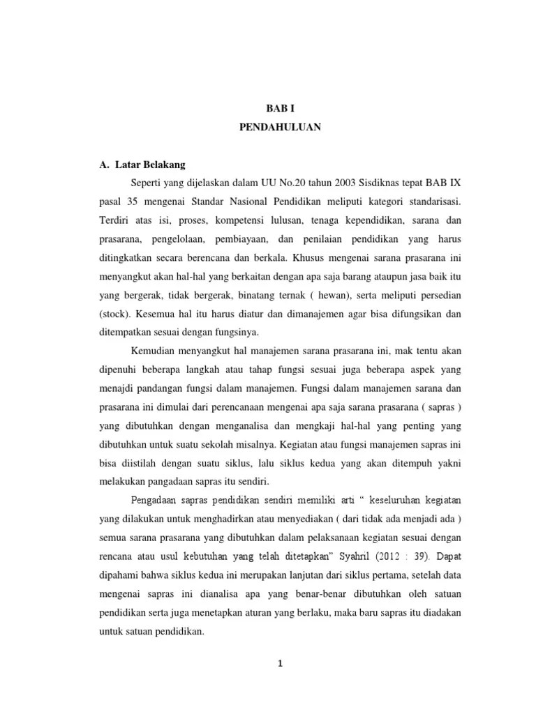 Makalah PENGADAAN SARANA DAN PRASANA | PDF