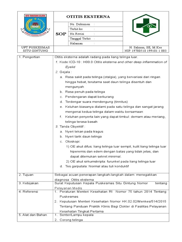 Sop Otitis Eksterna