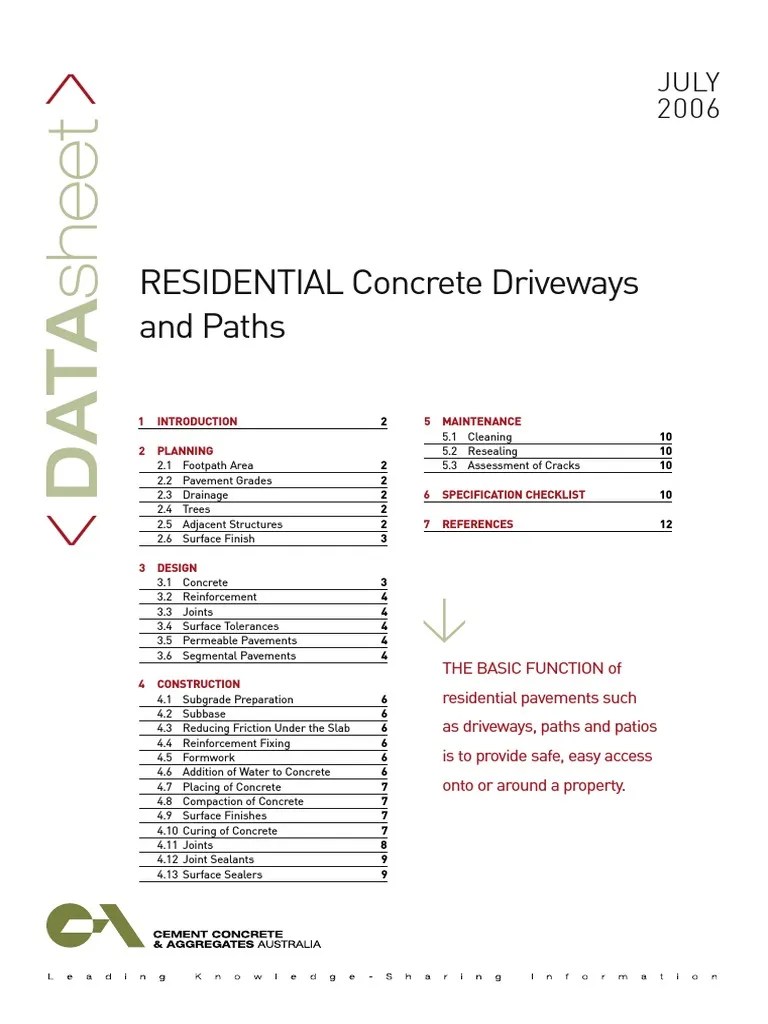 CCA Driveways PDF Road Surface Concrete