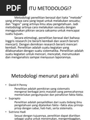Apa Itu Metodologi | PDF