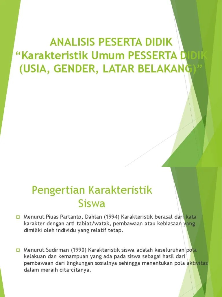 Ppt Karakteristik Umum Peserta Didik