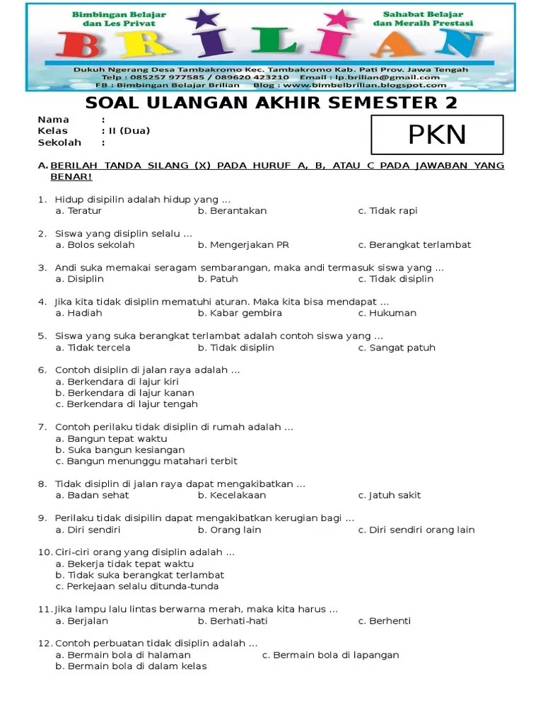 Soal Uts PKN SD | PDF