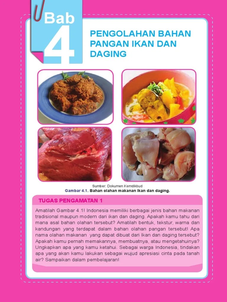 BAB 4 Pengolahan Bahan Pangan Ikan Dan Daging | PDF