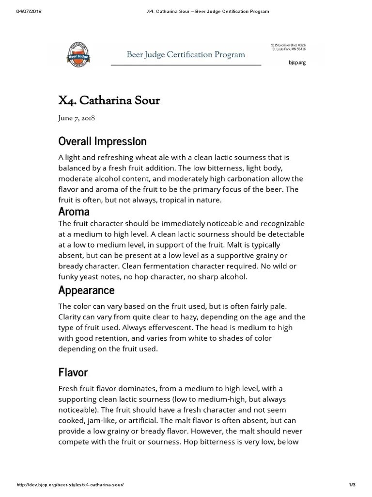 Catharina Sour Beer Judge Certification Program PDF PDF Beer