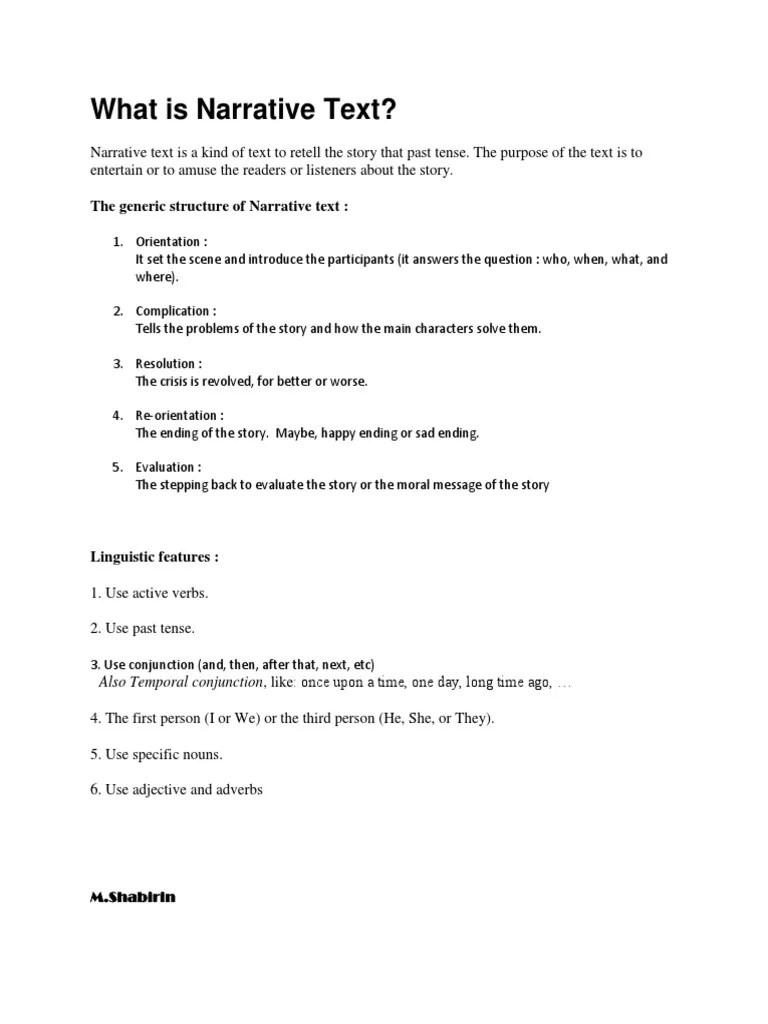 What Is Narrative Text PDF Fairy Tales Narrative