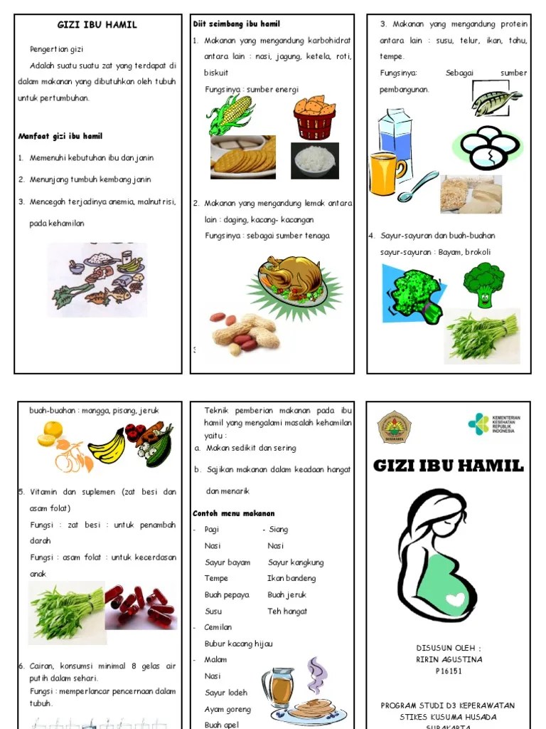 Tugas Ririna Leaflet Gizi Ibu Hamil | PDF