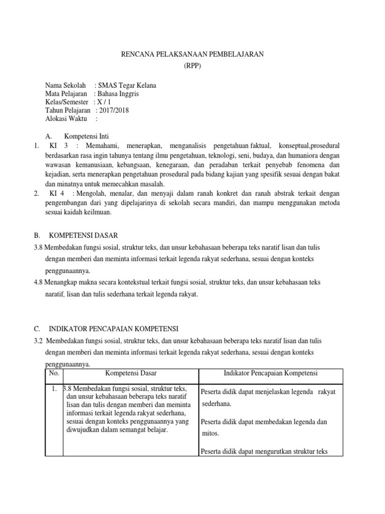 Teks Naratif Bahasa Inggris Tentang Legenda - Berbagai Teks Penting