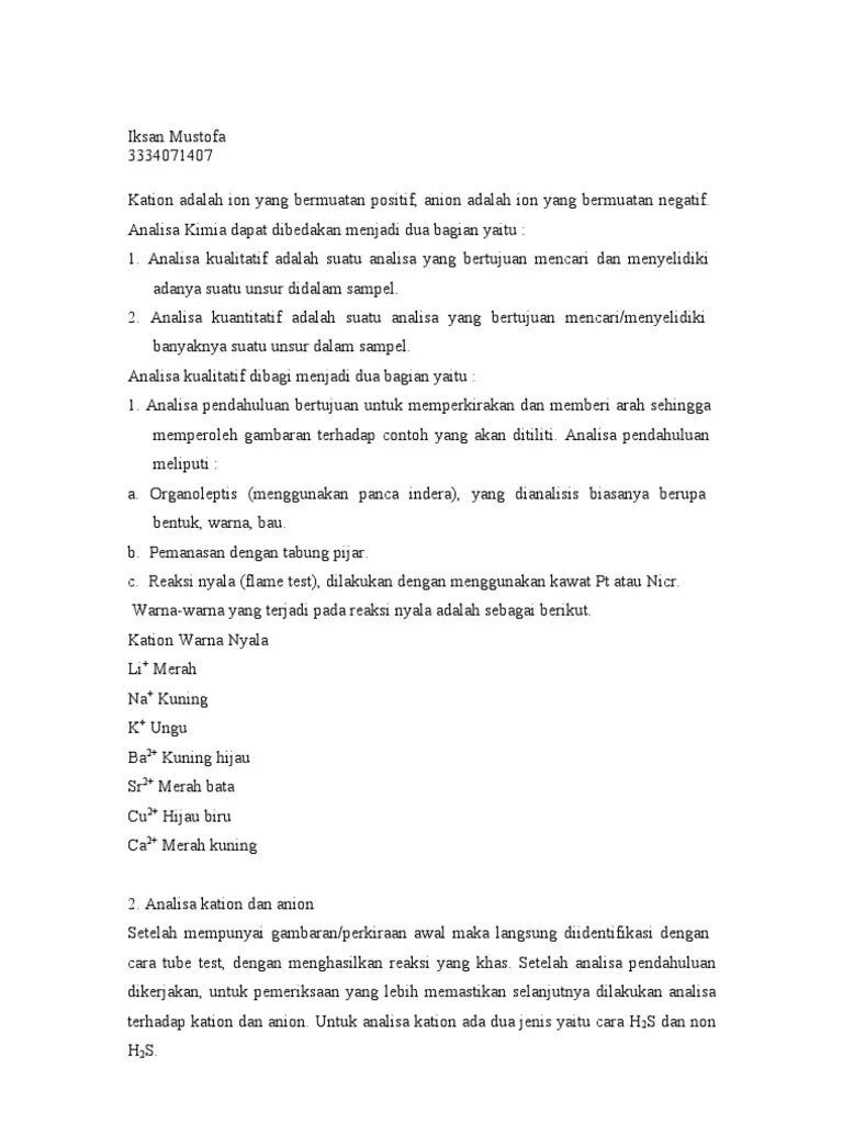 Kation Adalah Ion Yang Bermuatan Positif