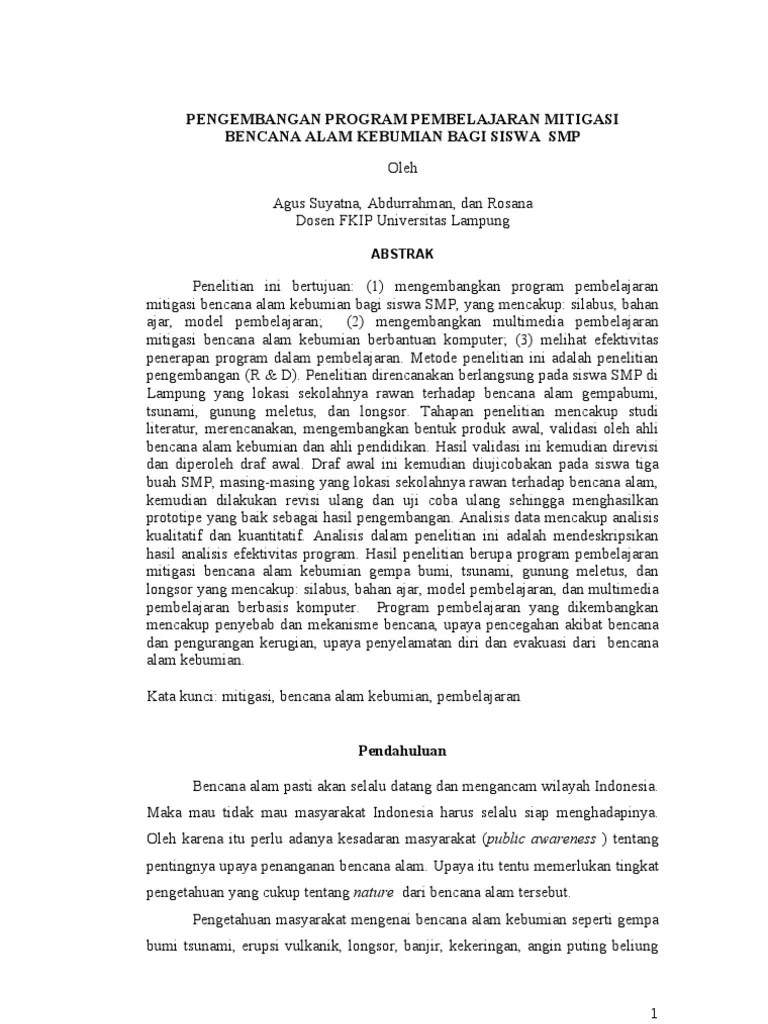 Artikel Mitigasi | PDF