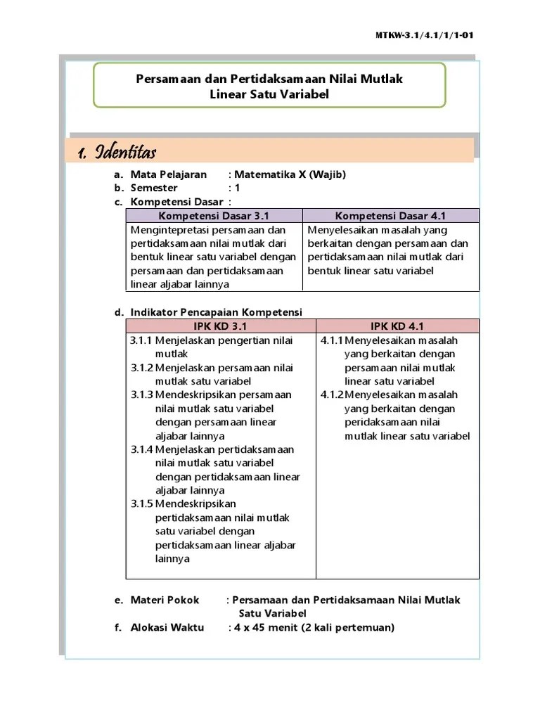 Persamaan Dan Pertidaksamaan Nilai Mutlak | PDF