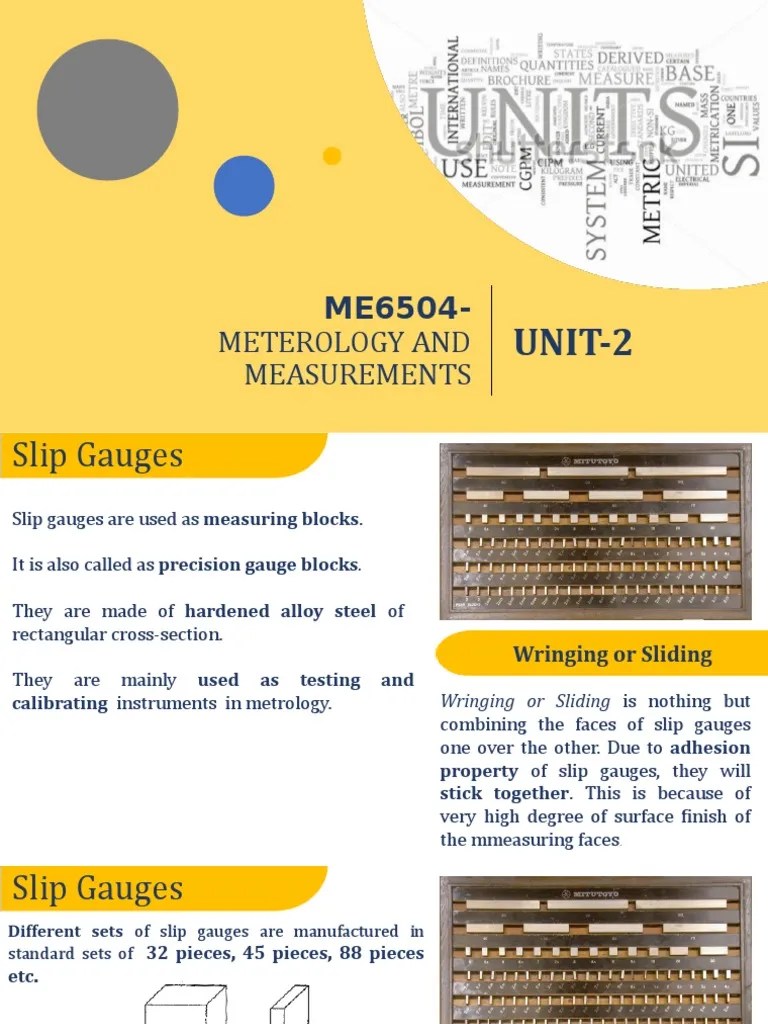 Measurement Tools and Techniques A Guide to Slip Gauges, Limit Gauges