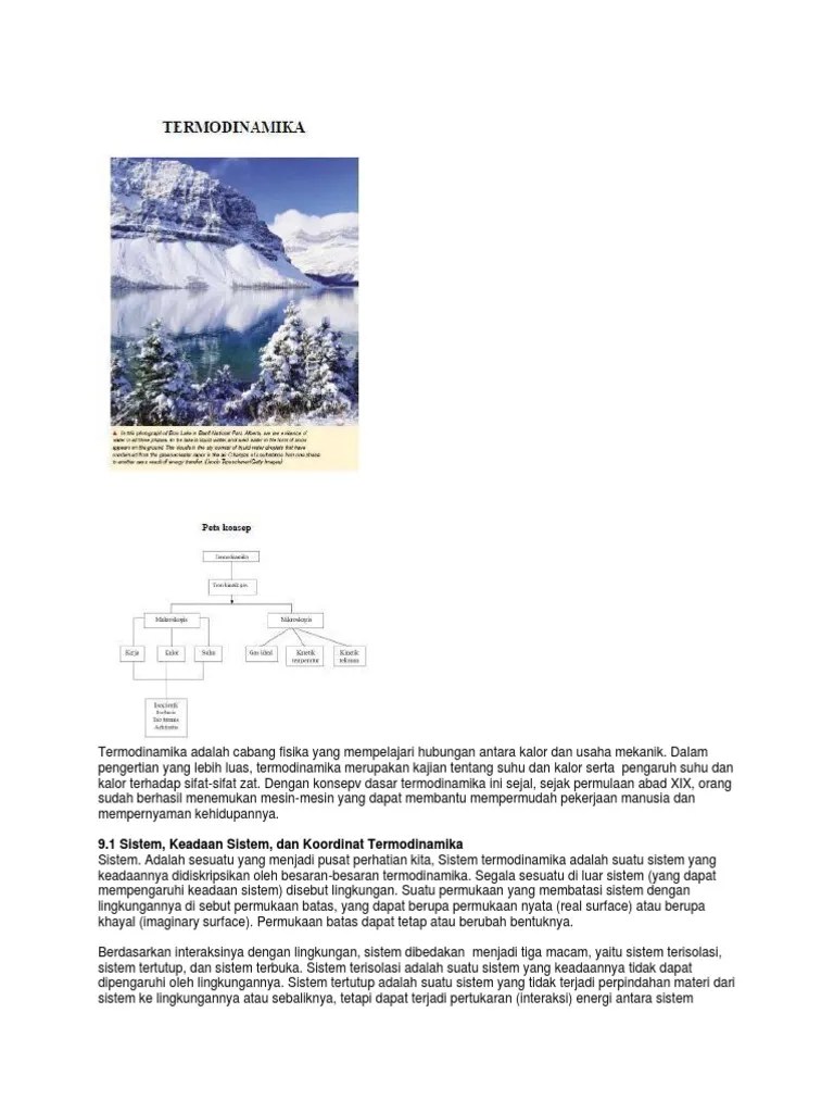 Termodinamika Adalah Cabang Fisika Yang Mempelajari Hubungan Antara Kalor  Dan Usaha Mekanik | PDF