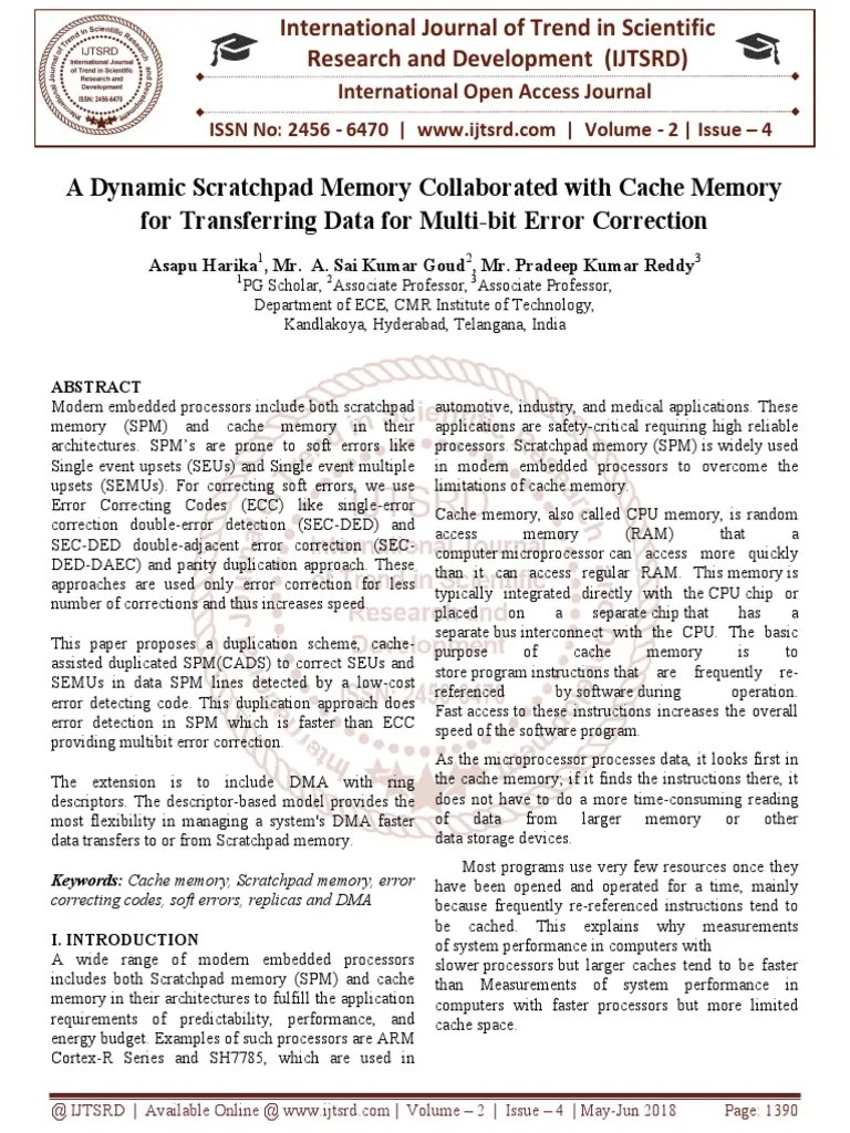 A Dynamic Scratchpad Memory Collaborated With Cache Memory For Transferring Data For MultiBit