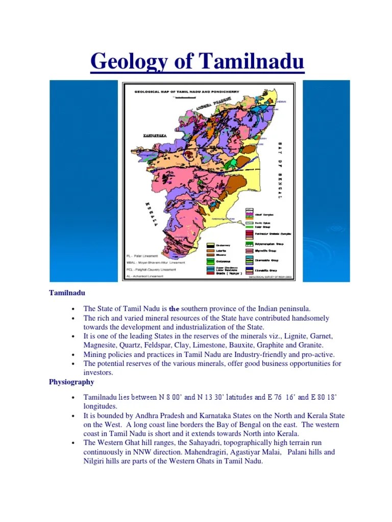 Geological Map Of Tamilnadu M1_geology of Tamilnadu Tamil Nadu Geology