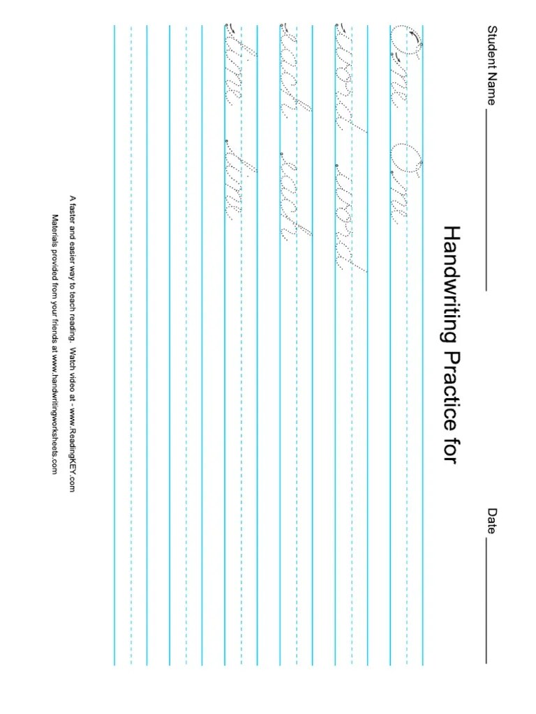 Cursive Handwriting Worksheet Maker Multiword PDF