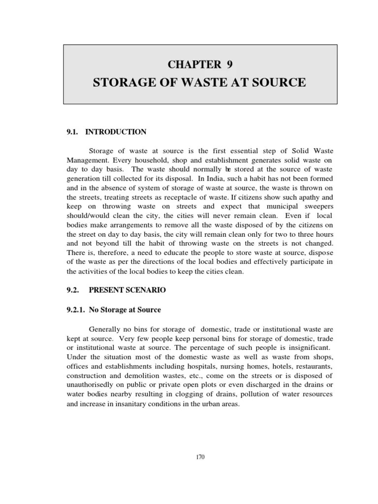storage of waste at source Recycling Waste Management