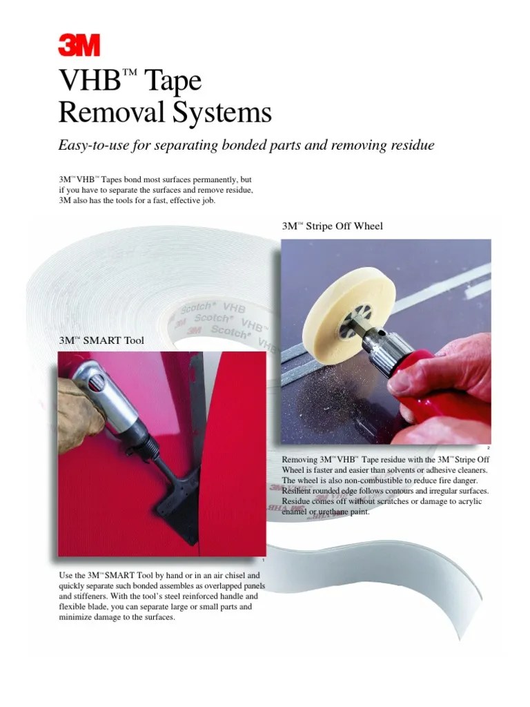 3M VHB Tape Removal Systems Legal Liability Implied