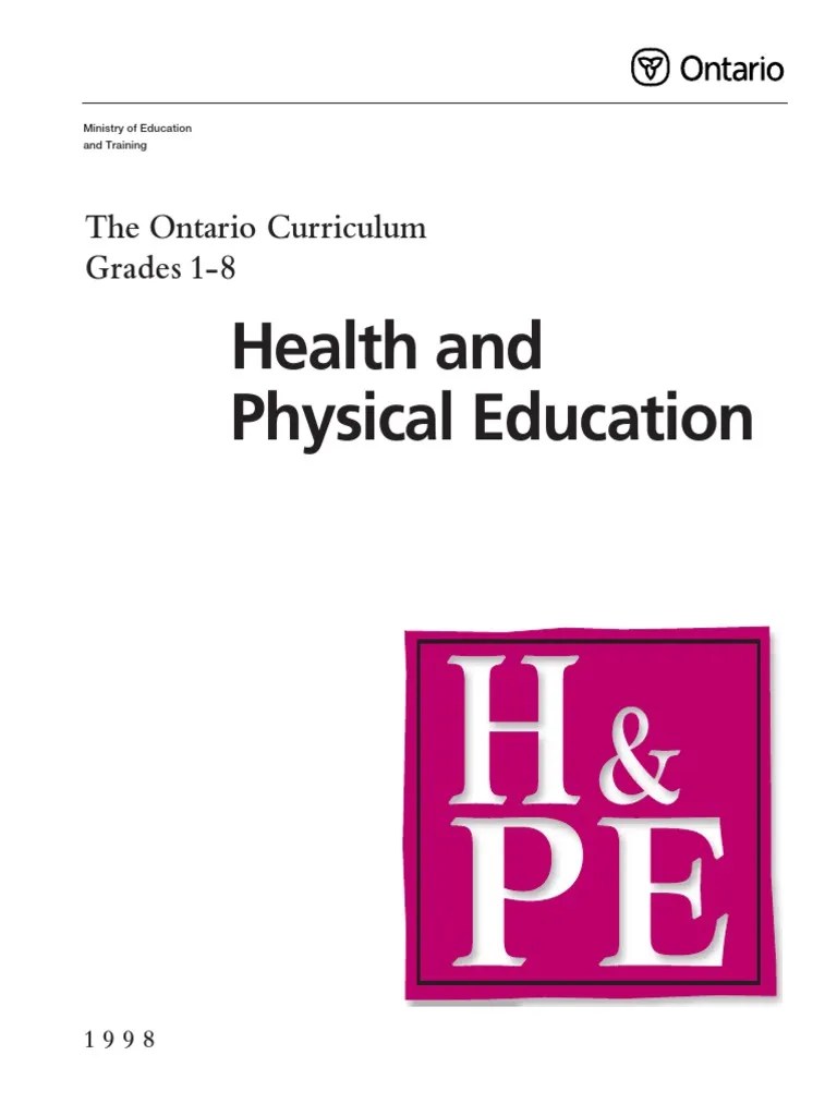 1998 Ontario Curriculum Grades 18, Health and Physical
