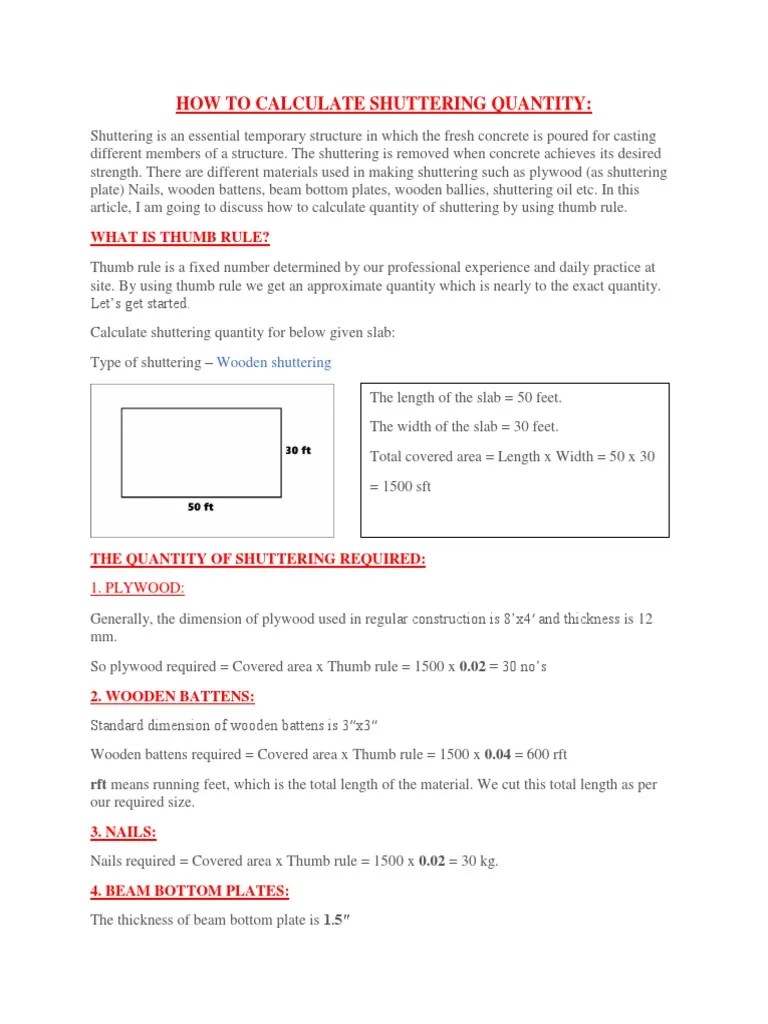 FORMWORK CALCULATION.pdf Civil Engineering Building Materials