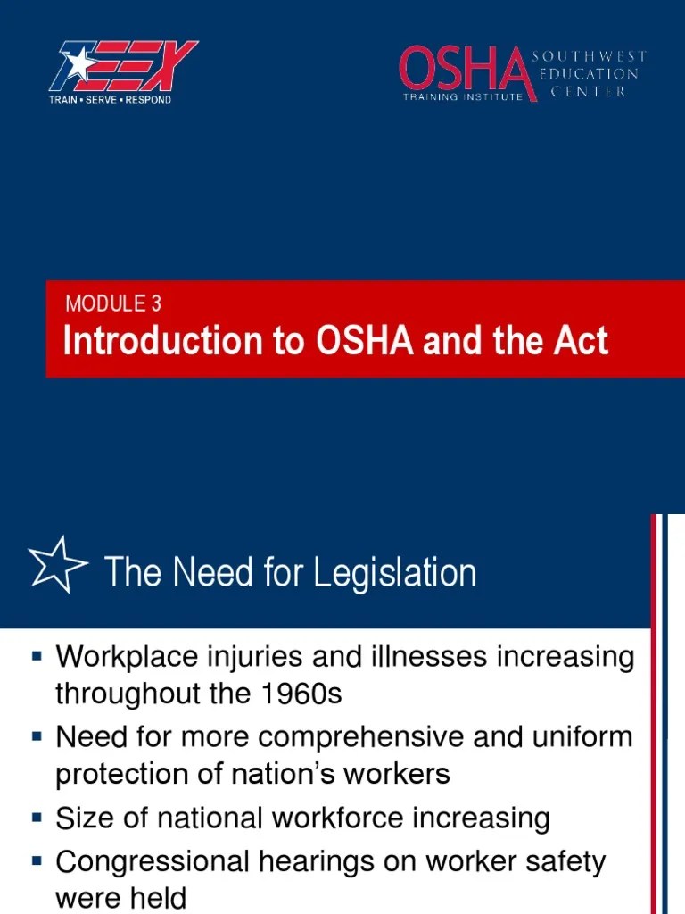 03 Intro to Osha Occupational Safety And Health Administration