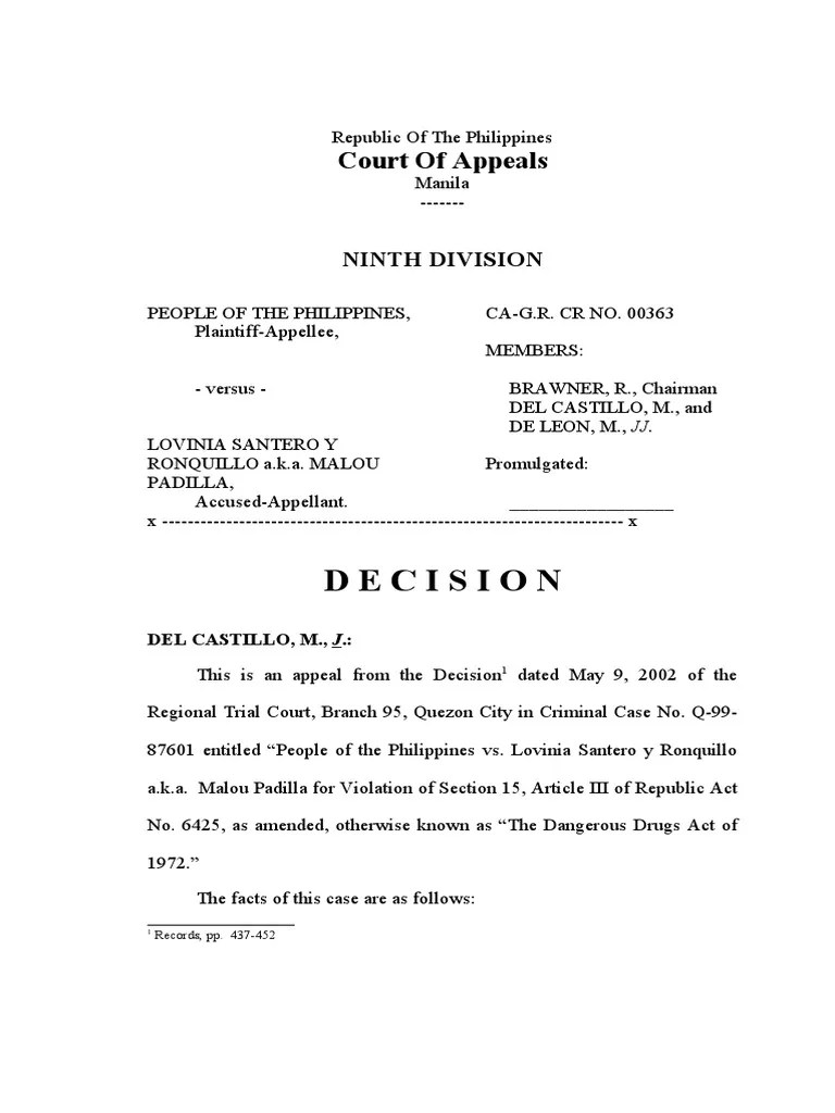 Court of Appeals SampleDecision Testimony Witness