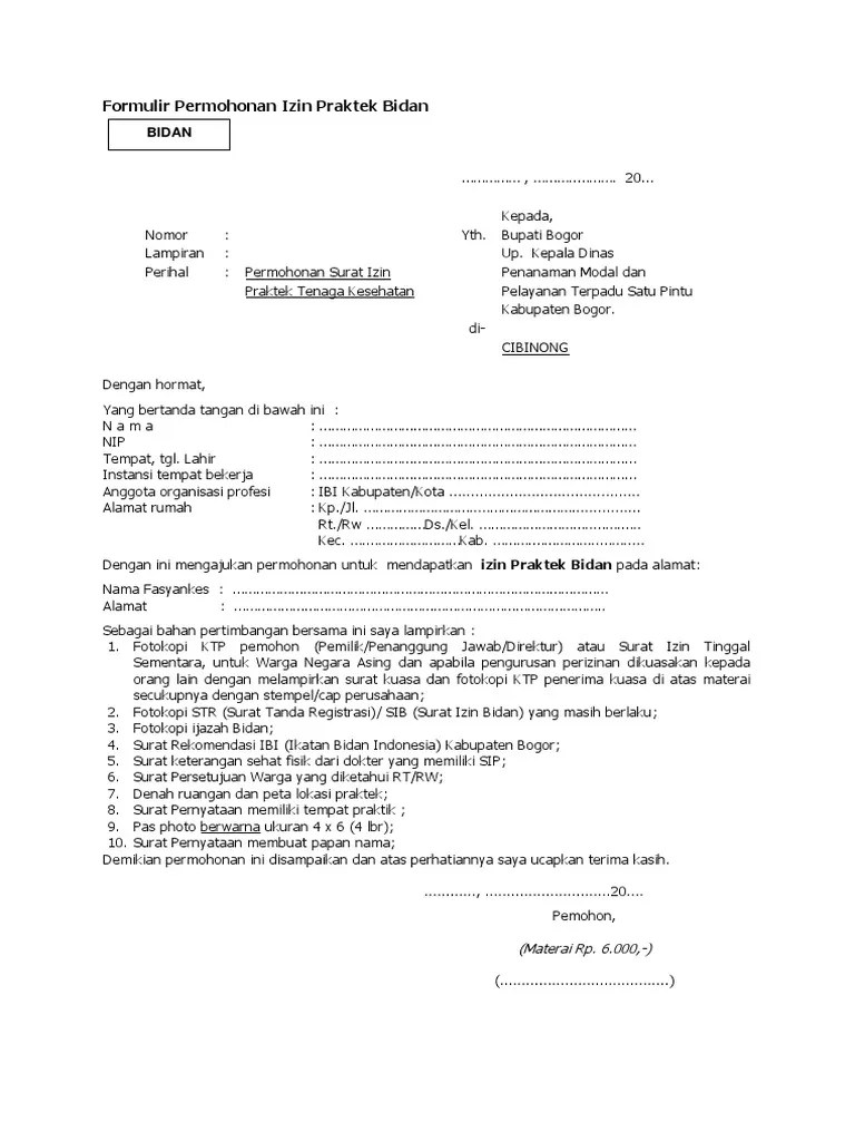 Syarat Sip Bidan Kab Bogor | PDF