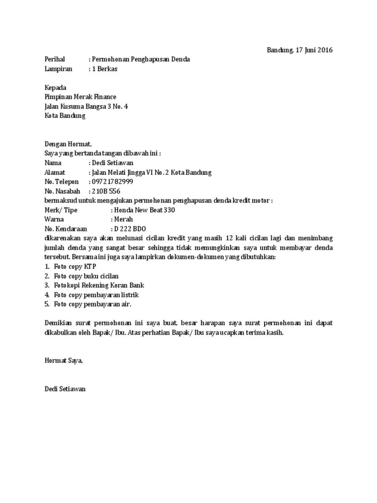 Ini Dia! Contoh Surat Permohonan Keringanan Bunga Bank Terbaik