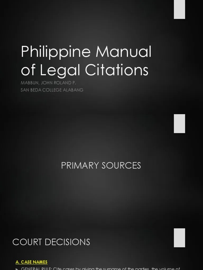 philippinemanualoflegalcitations.pptx Citation