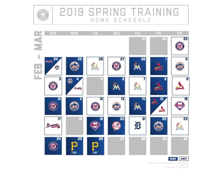 Astros 2019 ST Schedule PDF