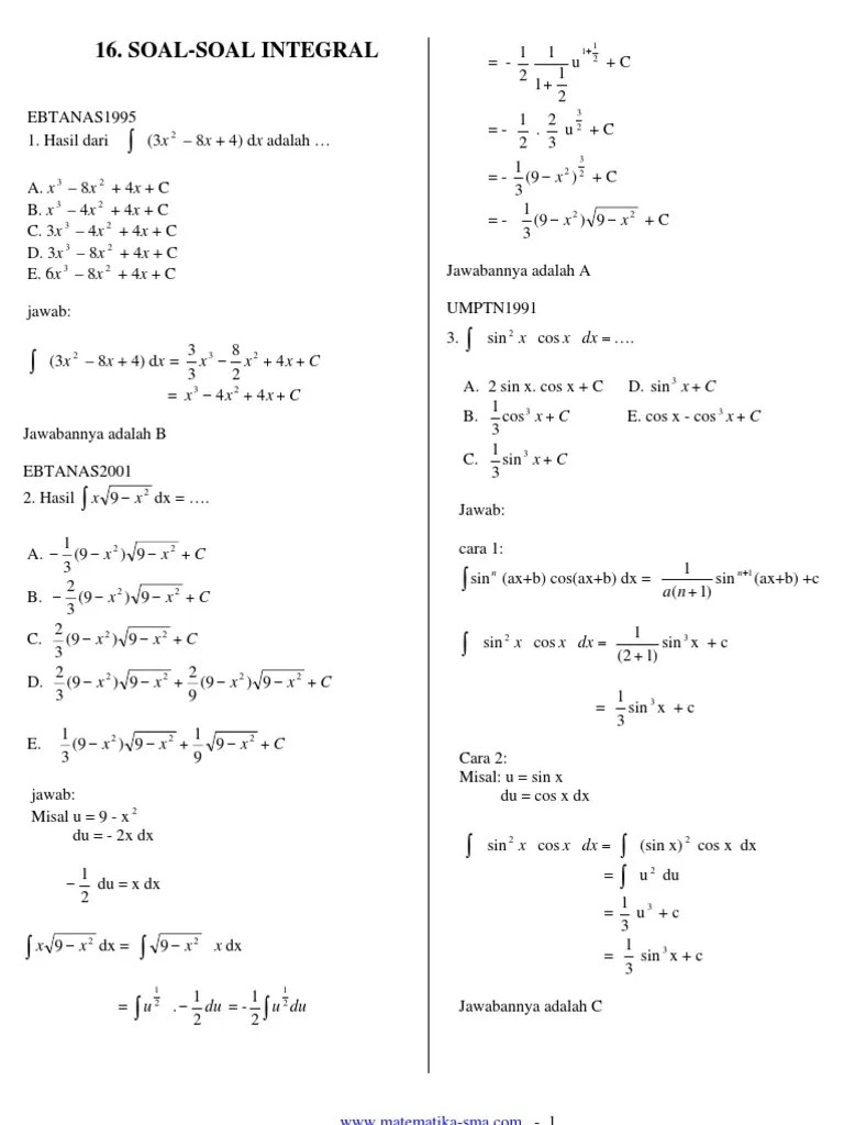 Soal-Soal Integral | PDF