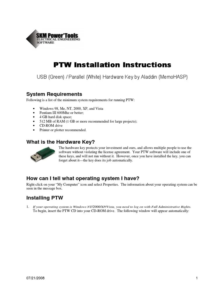 PTW Installation Instructions PTW Installation Instructions PTW
