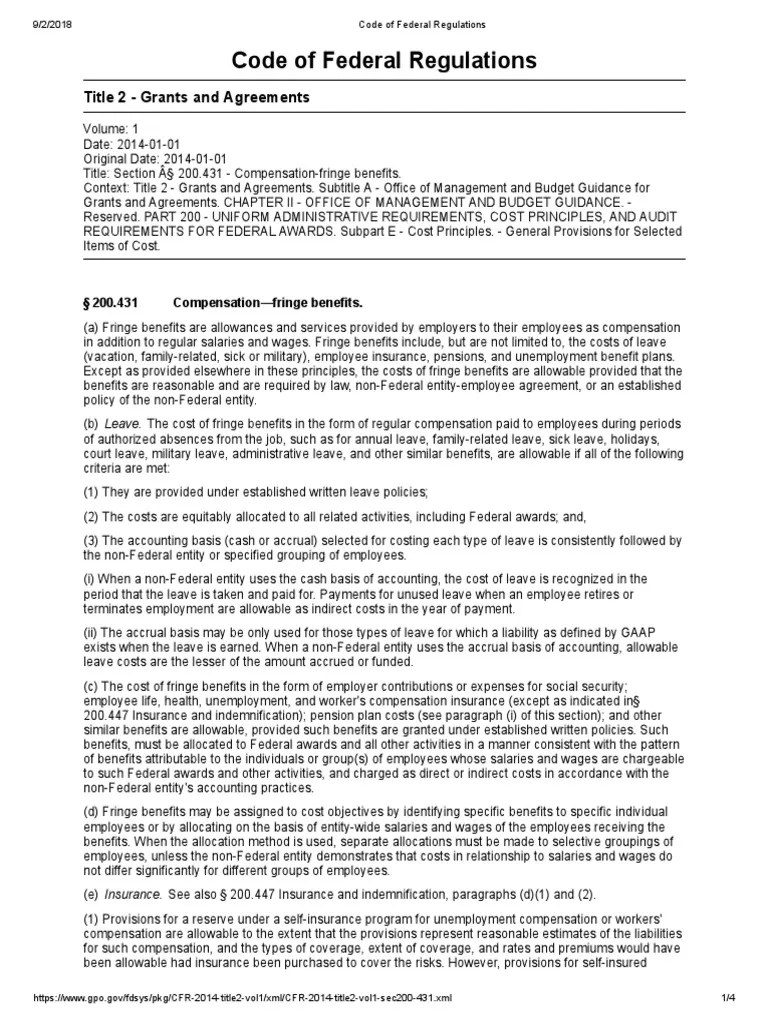 Code of Federal Regulations PDF Employee Benefits Pension