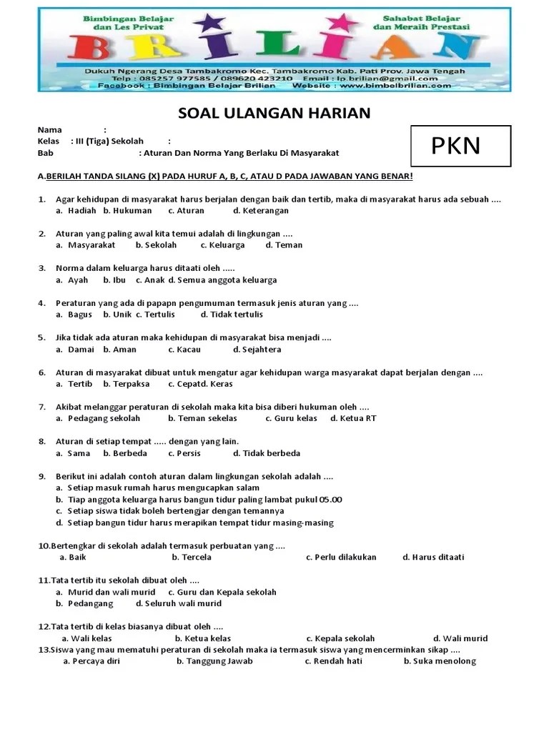 Soal PKN III | PDF