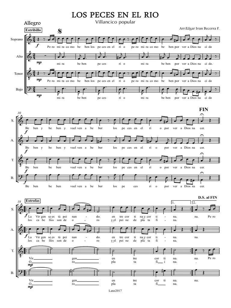 Los Peces en El RioCORO Partitura Completa Musica coral Ocio