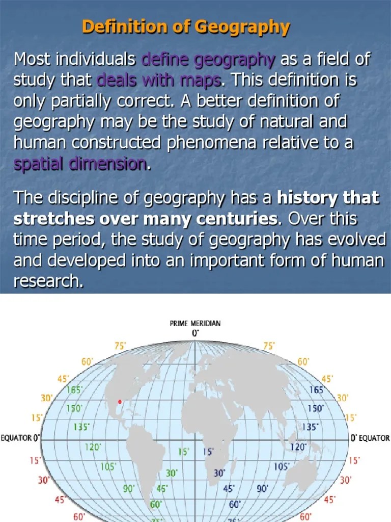 Definition of Geography Define Geography Deals With Maps PDF