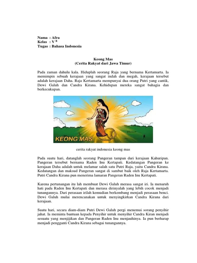 Keong Mas Cerita Rakyat Jawa Timur | PDF