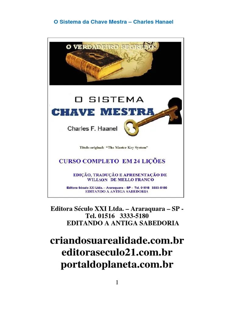 Charles Haanel A Chave Mestra PDF Mente Pensamento