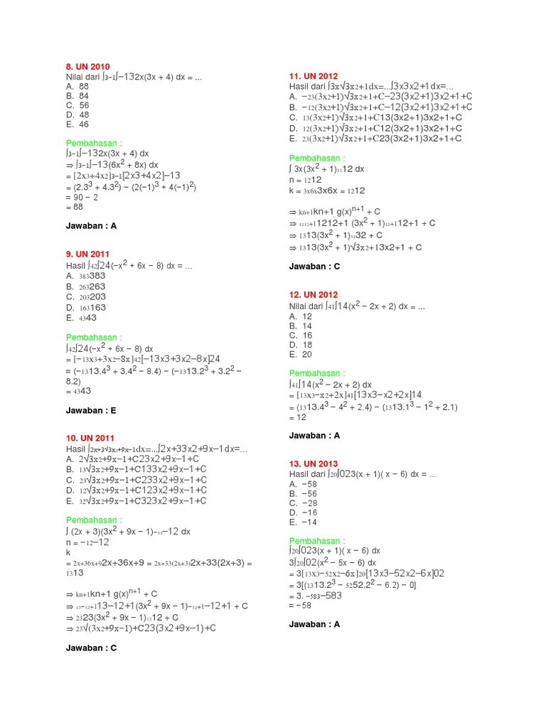 Kumpulan Soal Integral | PDF