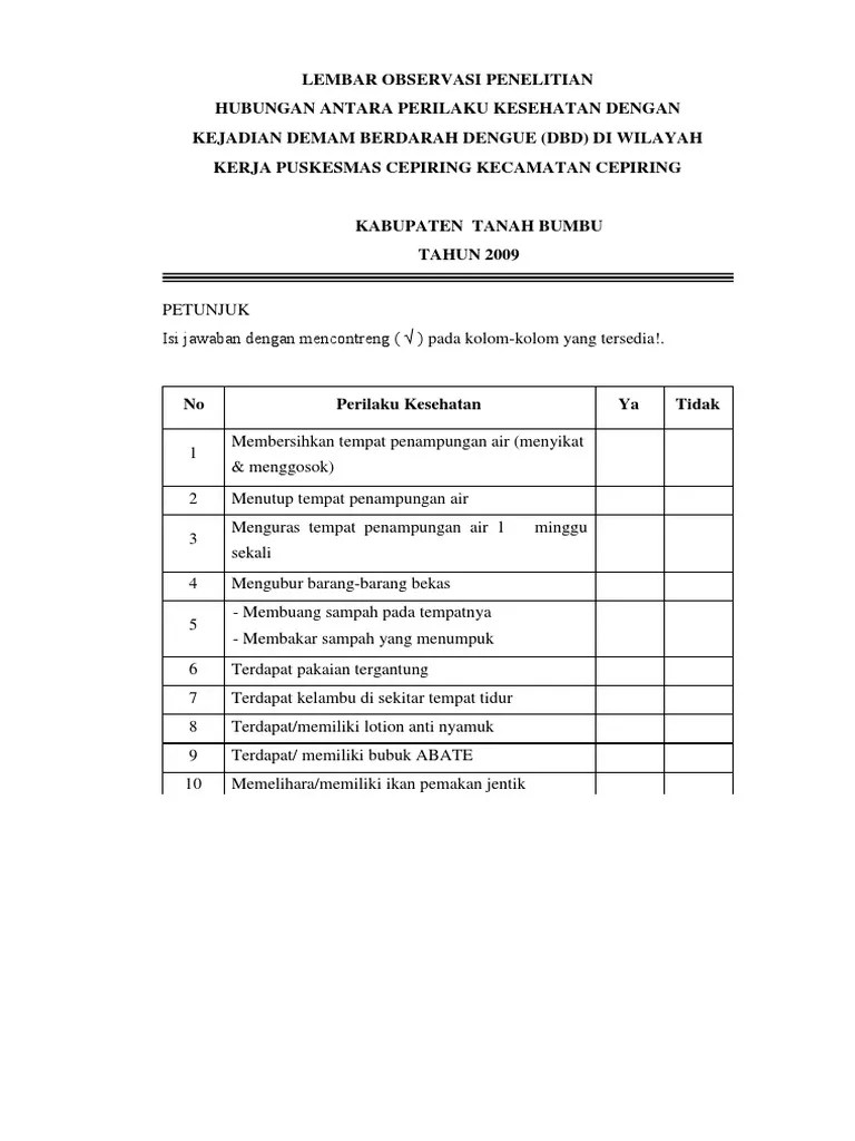 Lembar Observasi Penelitian | PDF