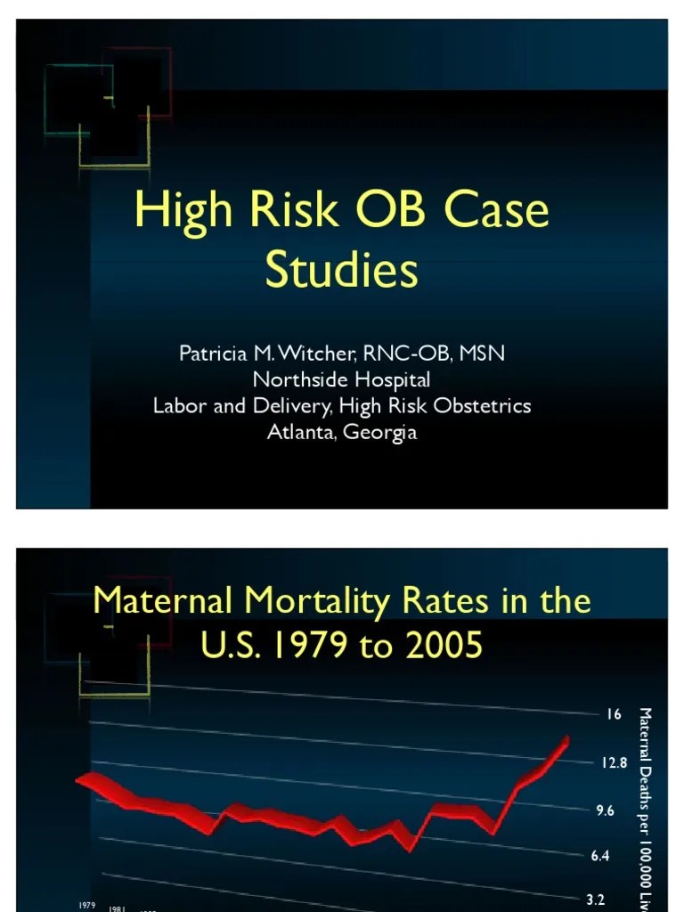 Witcher High Risk OB Case Studies 3.pdf Maternal Death