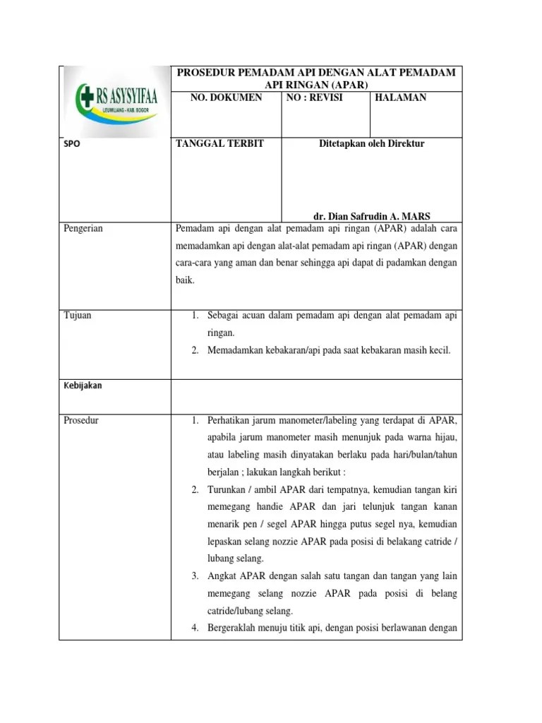 Sop Pemadam Kebakaran PDF
